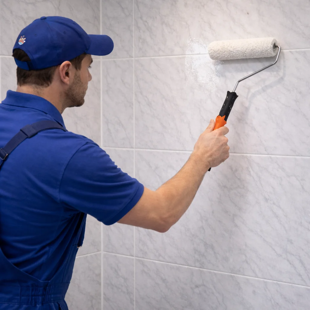 Sealing shower joints after grout and waterproofing repairs